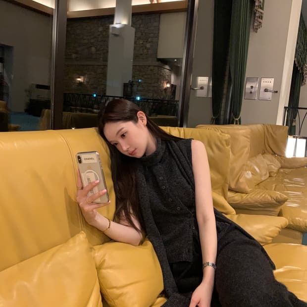 오브제스트 Pure Wool Scarf Vest Set 