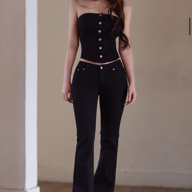 카인다미 하프로우 부츠컷 블랙s