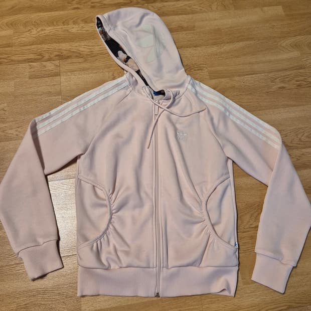 아디다스 핑크 후드 집업 S