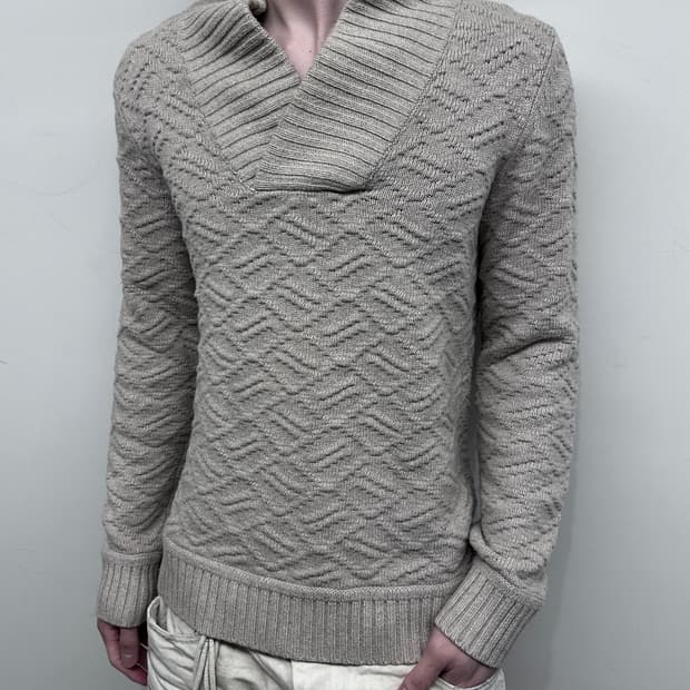 아르마니 숄 카라 울 블랜드 니트