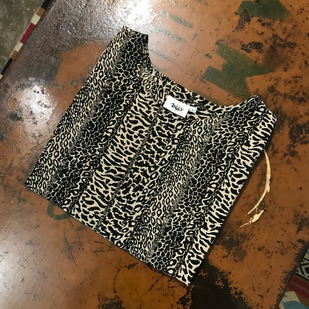 Japan 일본 빈티지 블랙 레오파드 슬리브리스 나시 여성 55 사이즈