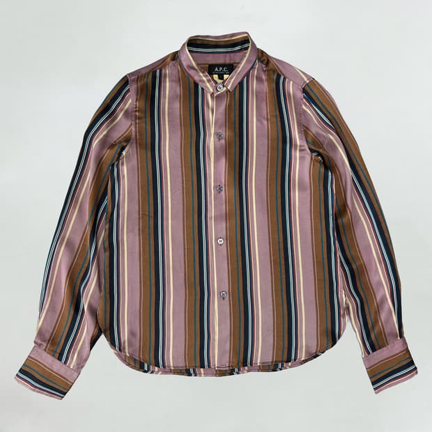 아페쎄 프랑스 정품 실크 스트라이프 셔츠