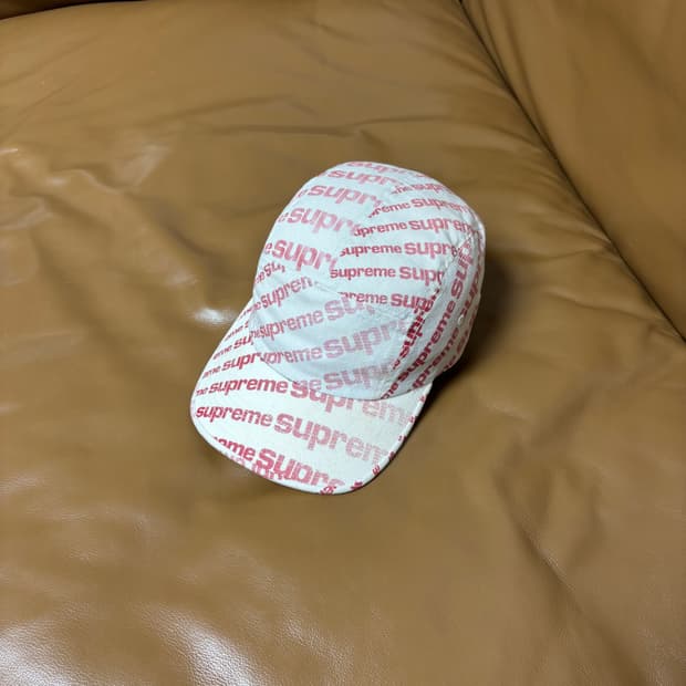 Supreme 슈프림 캠프캡 모자 Radial Washed Natural