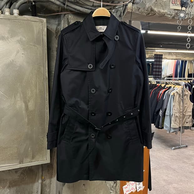 코치 하프 트렌치 코트 블랙 XS #csz2173
