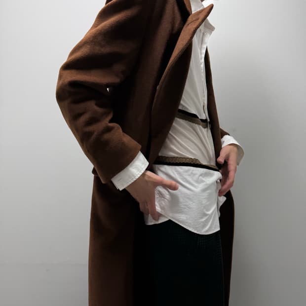 VTG 90s DOUBLE-BREASTED LONG COAT