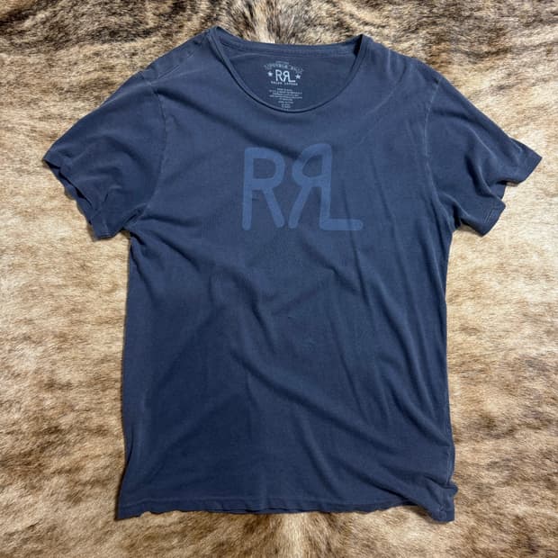RRL 더블알엘 로고 코튼 반팔 티셔츠
