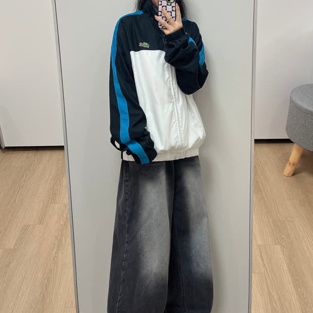 라코스테 자수로고 앤디 로딕 테니스 바람막이 자켓
