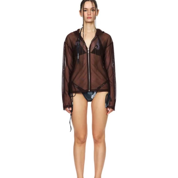 TOOMUCHTAX MESH ZIP-UP HOODIE