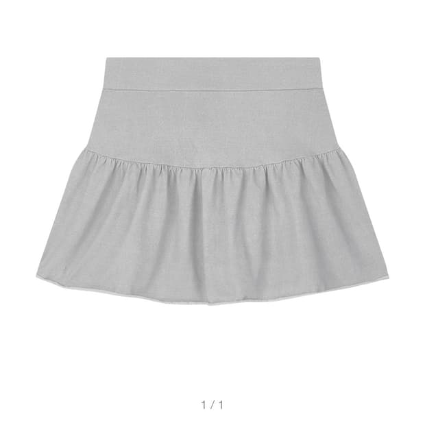 Buttony shirring mini skirt
