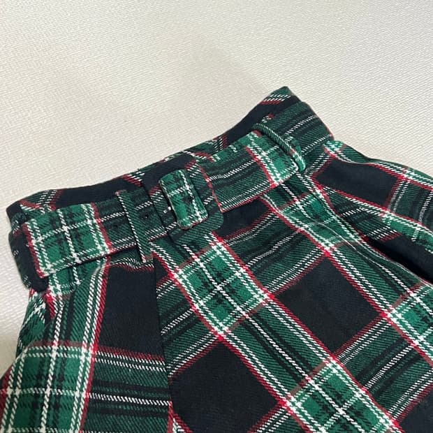 기모 체크 a라인 스커트