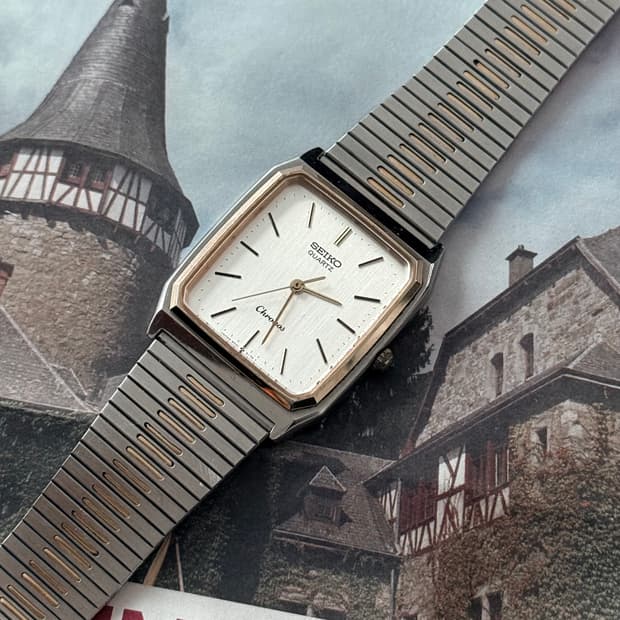 세이코 Seiko 쿼츠 스퀘어 크로노스 콤비