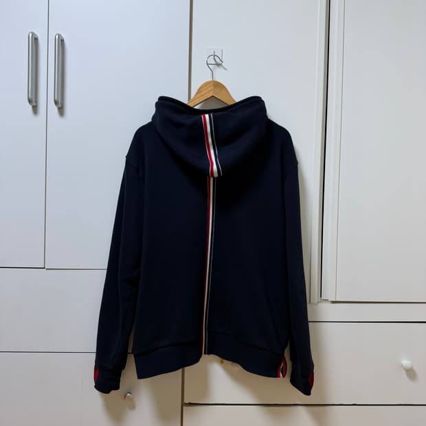 A / 4 (105) 톰브라운 백삼선 후드집업 네이비