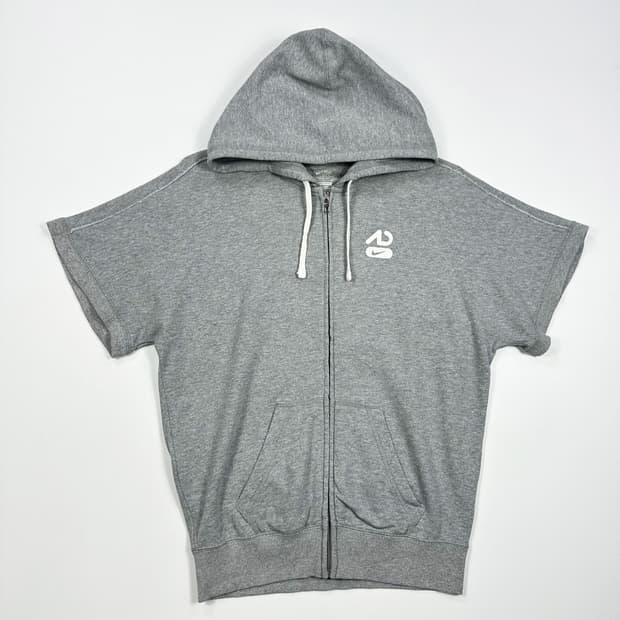 나이키 애슬레틱 구형 반팔 스웻 후드집업 그레이 여성M