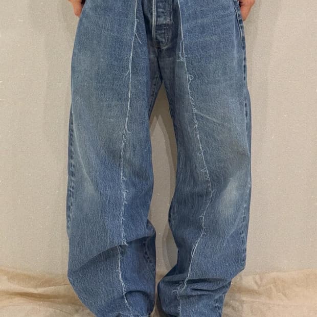 올드파크 배기 데님 팬츠