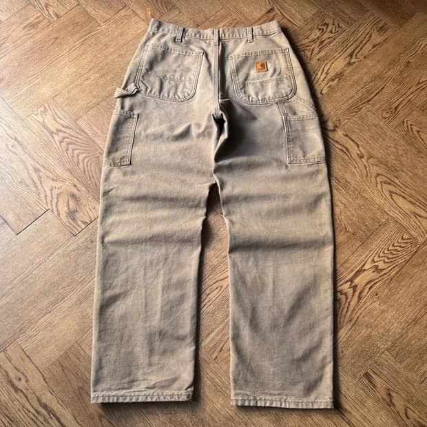 [32]칼하트 USA 빈티지 워싱 머쉬룸 싱글니 카펜터 워크 팬츠