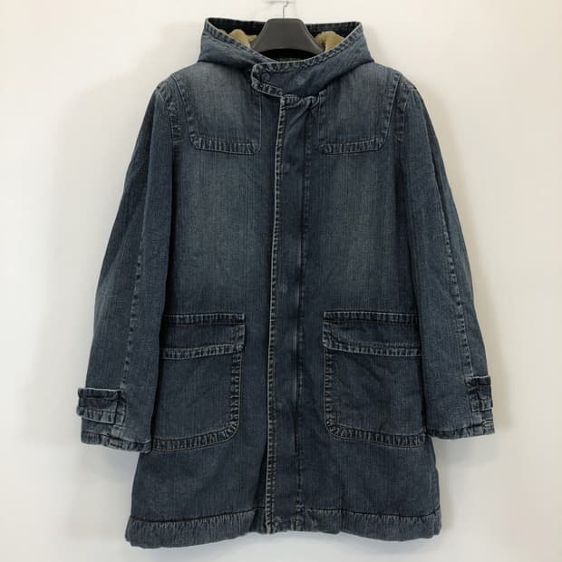 게스 Y2K 데님 쉐르파 후드점퍼 105