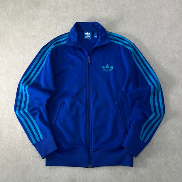 100 아디다스 파이어버드 블루 트랙탑 져지  