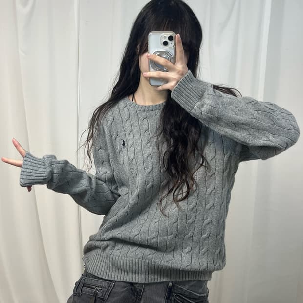 Polo Grey Cable Knit 