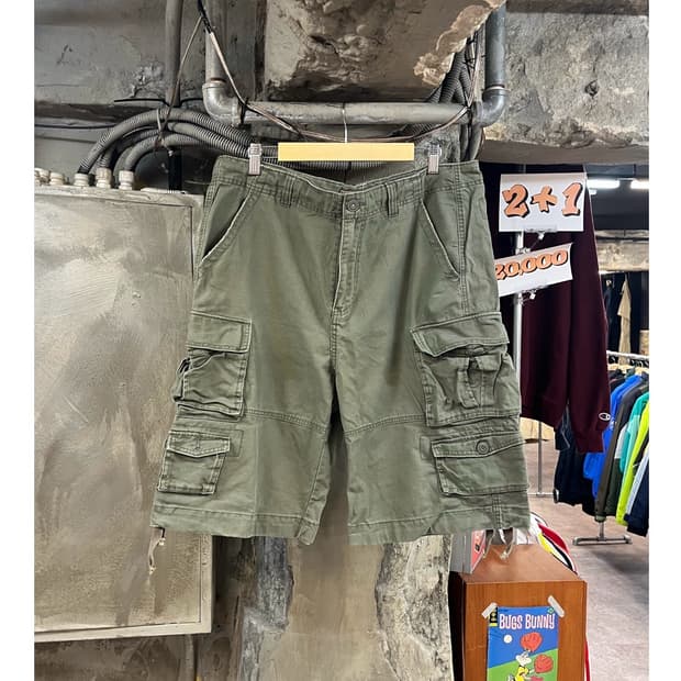 빈티지 아메리칸 카고 하프 팬츠 카키 2XL #csz3487