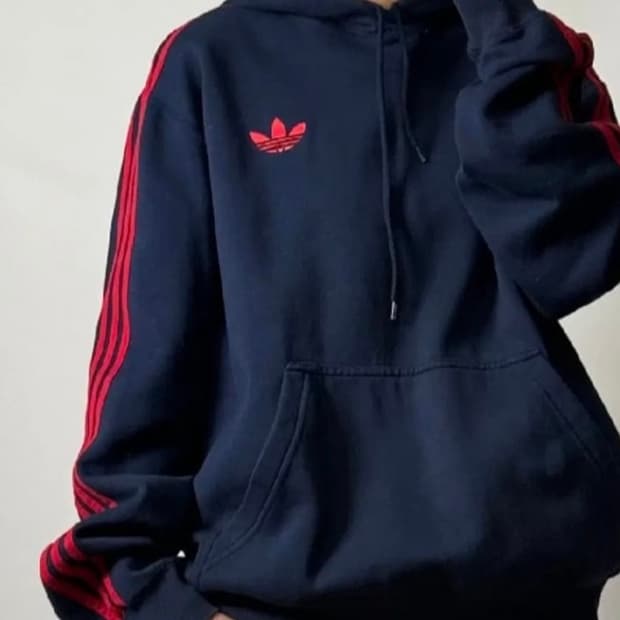 아디다스 남빨 후드티