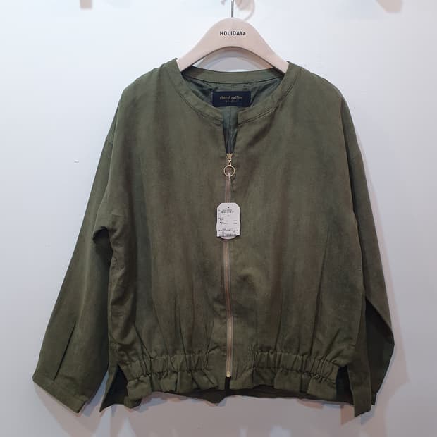 골드 지퍼 셔링 점퍼 chocol raffine