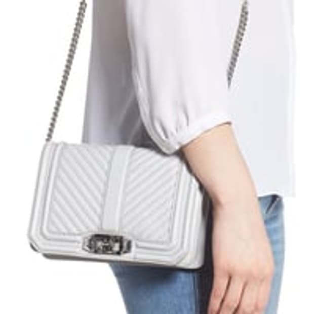 레베카 밍코프 화이트 레더 퀼팅 크로스백