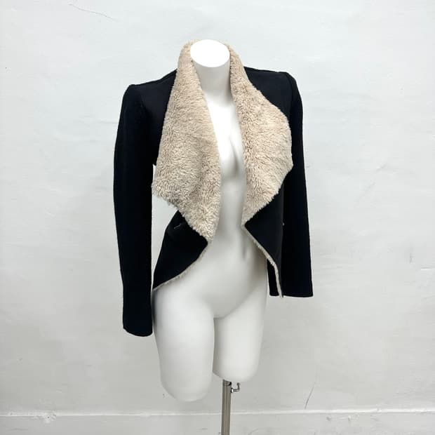 drape navy jacket 