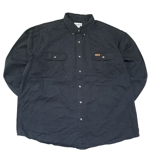 CL397 2XL 칼하트 90s 코튼 버튼다운 블랙 셔츠 남방