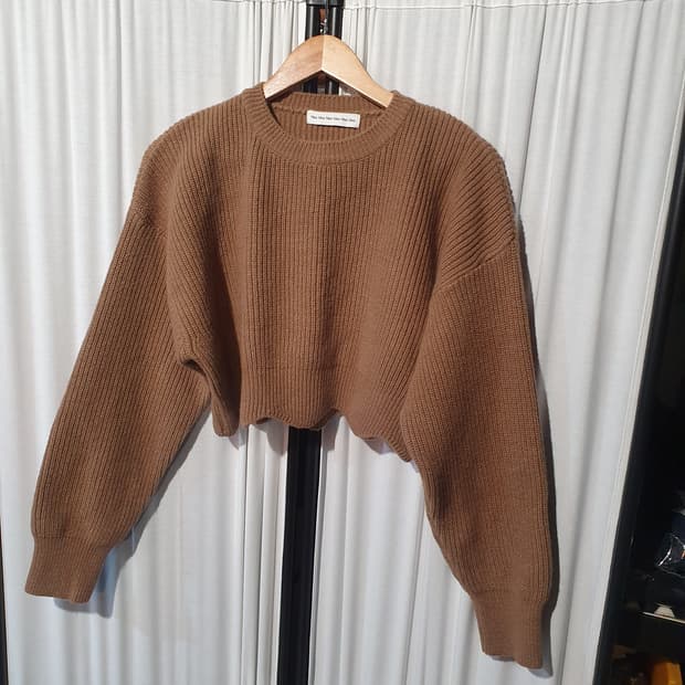 10cc 브라운 크롭 니트 스웨터 xl 사이즈 2200317