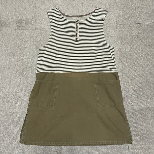 마마이루코 스트라이프 블록 원피스