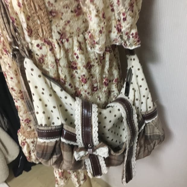 라떼갸루 브라운 투웨이 크로스백 모리걸