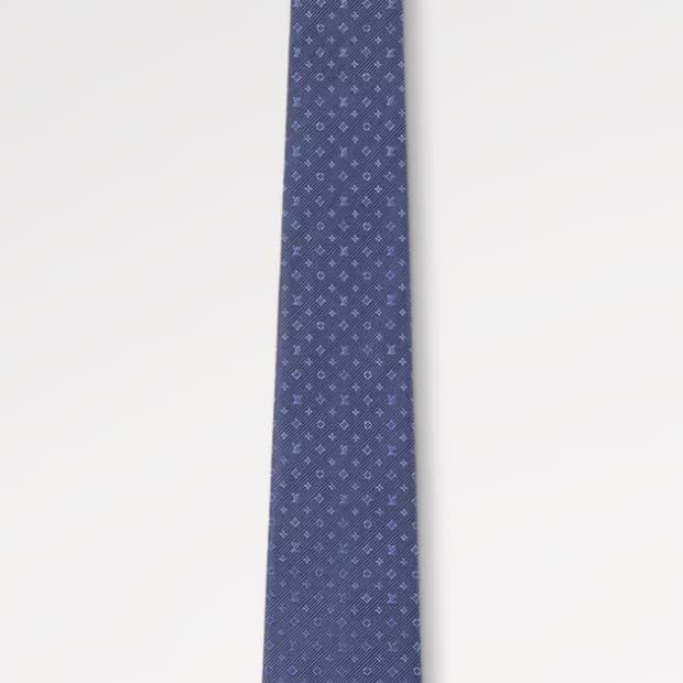 루이비통 네이비 모노그램 실크 넥타이 (새상품)