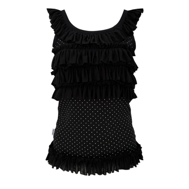 체메씨 frilly sleeveless (black dot)