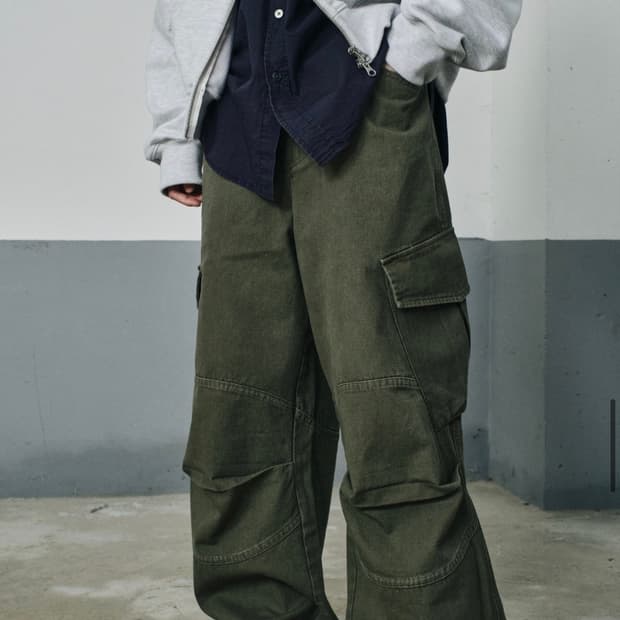 다이브인X무민서 WASHED VERN CARGO PANTS