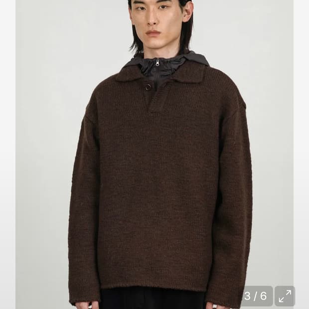 아모멘토 원버튼 컬러니트 카라니트 남성 23년