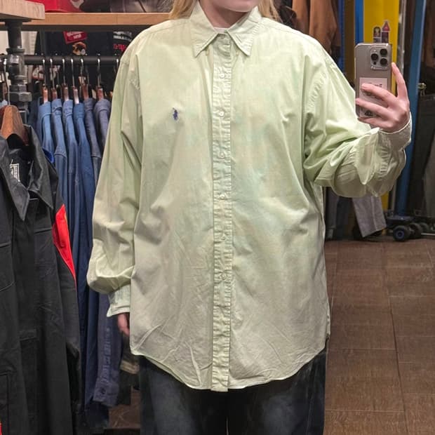 [HI] 폴로 랄프로렌 긴팔셔츠 체크 옐로우 그린