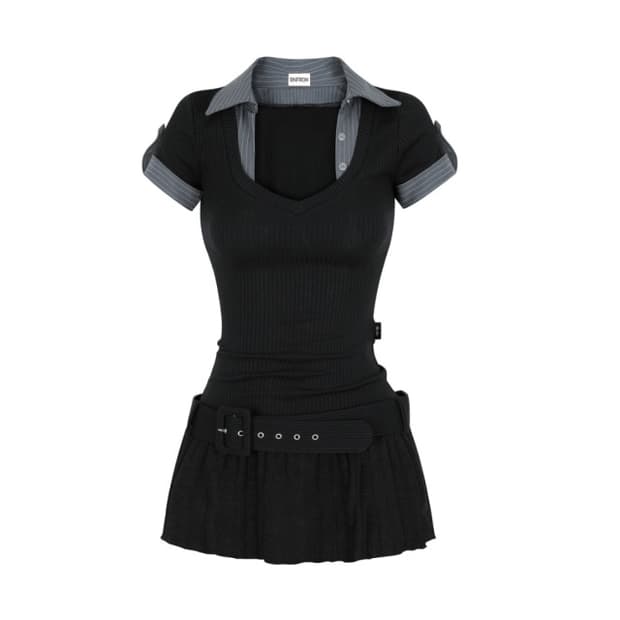 bnfrom STUDY WASIT BELT DRESS black