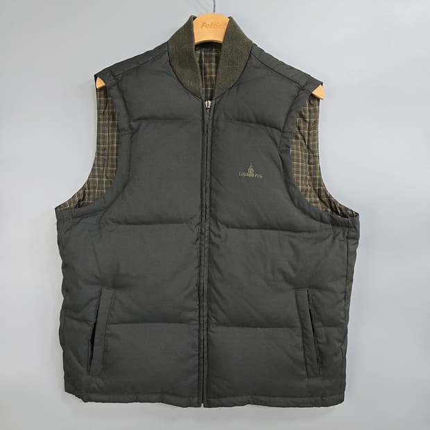 런던포그 빈티지 양면 패딩 베스트 95