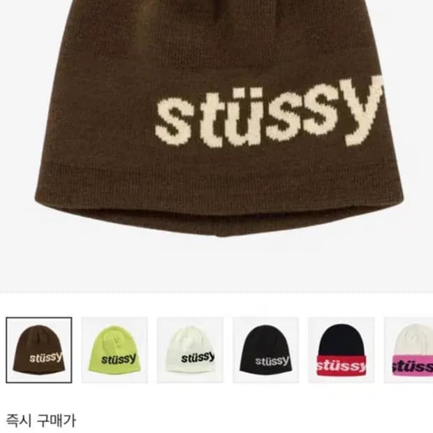 스투시 자카드 비니 브라운