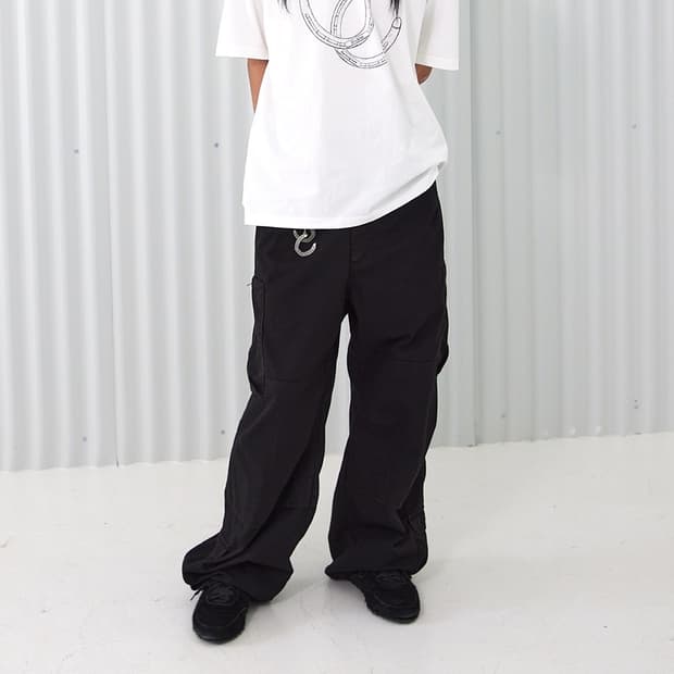 디키즈 x 해칭룸 카고 워크팬츠 Washed Black 