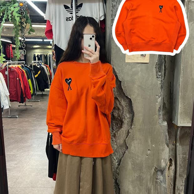 퓨마X아미 맨투맨 오렌지 XL #csz1768