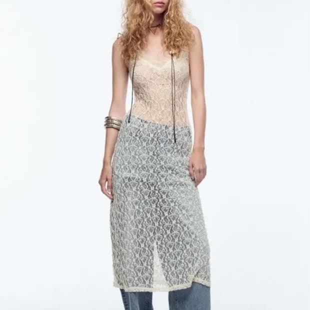 ZARA 레이스 시스루 원피스