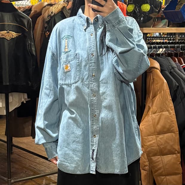 [HI] Carhartt 칼하트 긴팔셔츠 데님 연청