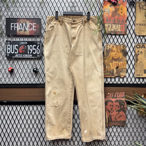 00s 디키즈 1939 카펜터 후면 포켓 로고 포인트 아이보리
