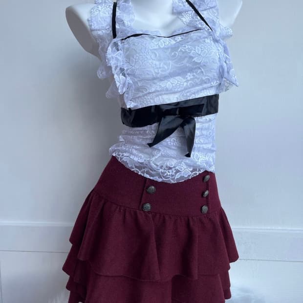 레드와인 하이웨스트 캉캉 큐롯