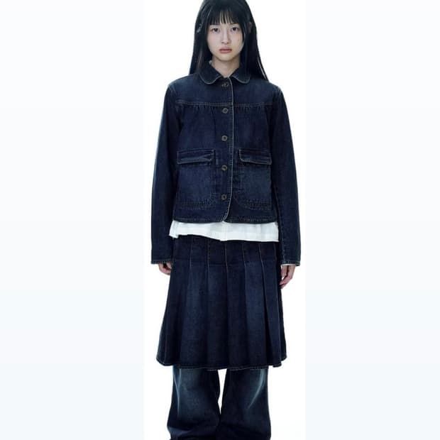 코이세이오 딥데님 플리츠 스커트 & 딥데님 팬츠