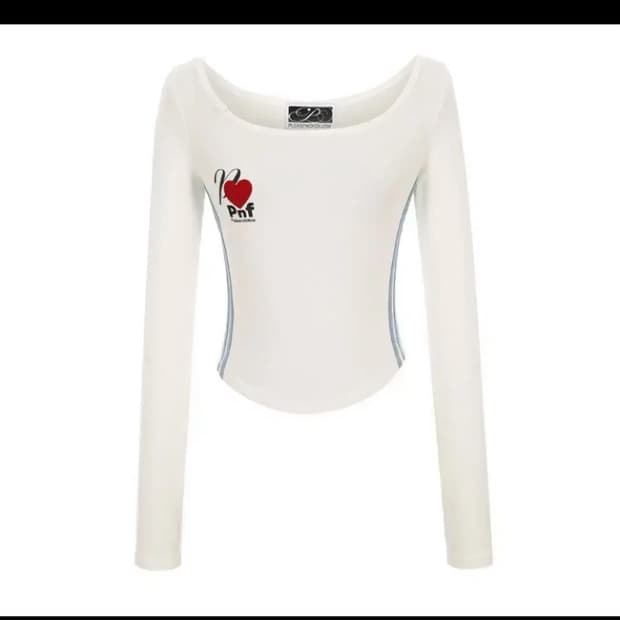 (새상품) 플리즈노팔로우 베일린 벨벳 하트 탑 화이트