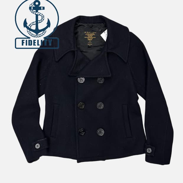FIDELITY usa navy wool pea coat
