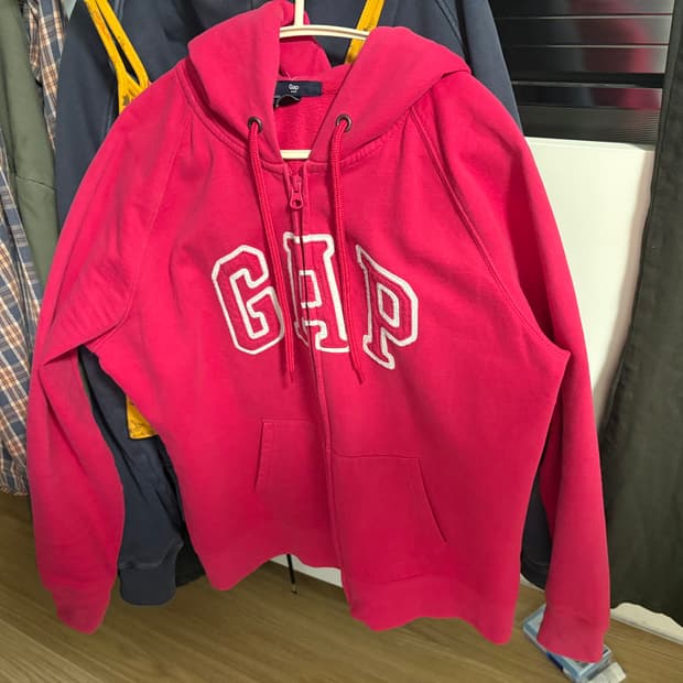 갭 핫핑크 후드집업