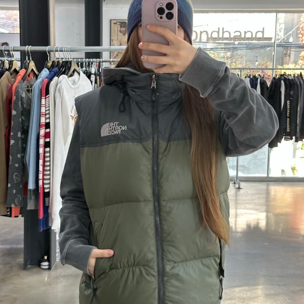 노스페이스 00s OG 말차 눕시700 패딩베스트
